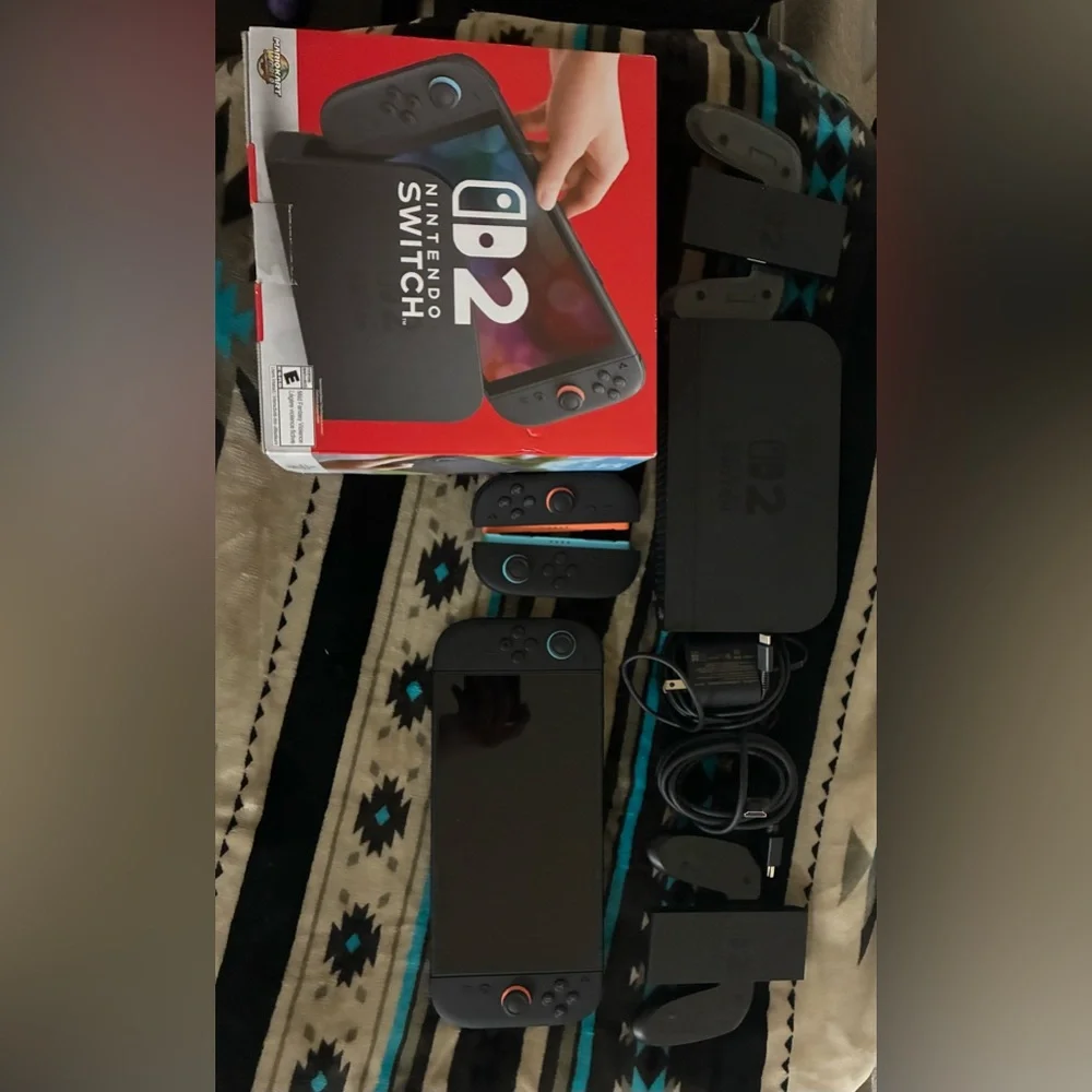 Nintendo Switch Console with Black and Red/Blue Joy-Con